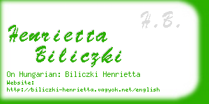 henrietta biliczki business card